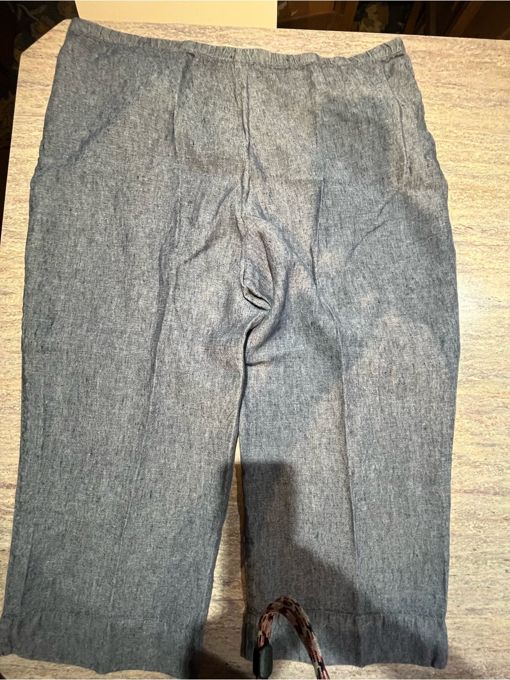 J. Jill XL Navy Blue Pure Linen Cropped Pants EUC - Picture 2 of 10